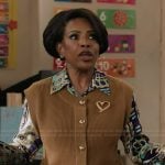 Barbara’s beige button vest on Abbott Elementary