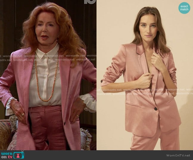 Ba&Sh Darcy Jacket in Pink Rose worn by Maggie Horton (Suzanne Rogers) on Days of our Lives