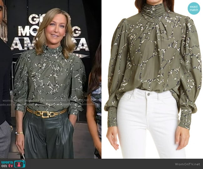 Ba&Sh Mocean Blouse worn by Lara Spencer on Good Morning America