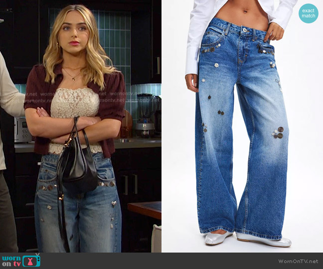 BDG Jaya Embellished Baggy Boyfriend Jean worn by Holly Jonas (Ashley Puzemis) on Days of our Lives