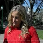 Becky’s red cable knit sweater on Good Morning America