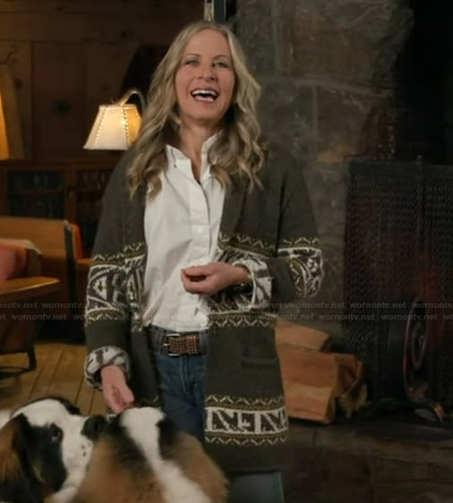 Becky Worley’s cardigan on Good Morning America