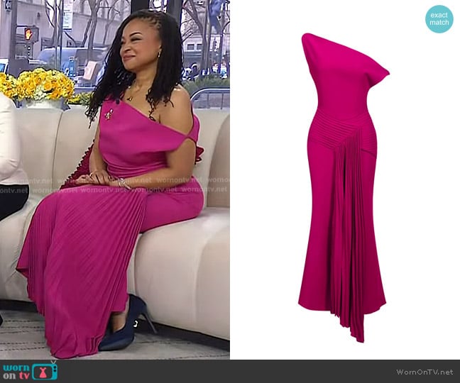 Bella Barnet Paulina Oblique Shoulder Midi Dress worn by Tee Wilson on Today