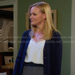 Belle’s white top and striped mini skirt on Days of our Lives