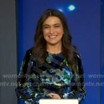 Bethany Braun-Silva’s black floral stripe dress on Good Morning America