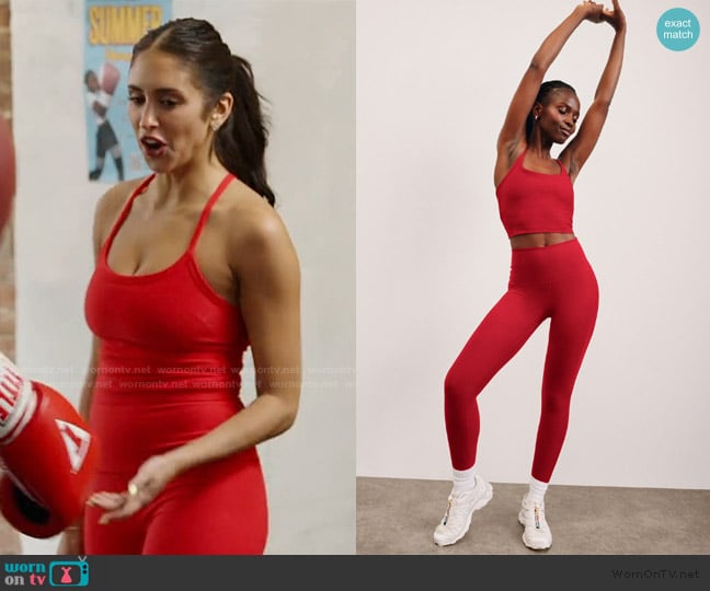 Beyond Yoga Spacedye Slim Racerback Cropped Tank worn by Dara Levitan on Summer House