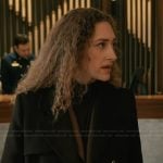 Samantha’s navy double breasted coat on Elsbeth