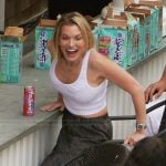 Lindsay’s black stripe skirt on Summer House