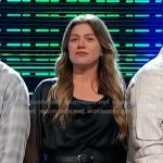 Kelly’s black sheer sleeve dress on The Voice
