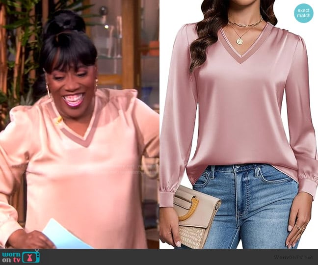 Blooming Jelly Store at Amazon V-neck Blouse worn by Sheryl Underwood on The View