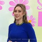 Dr. Shereene Idriss’s blue cable knit sweater and neckalce on Today