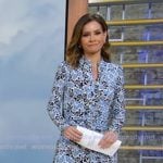Rebecca’s blue print ruched dress on Good Morning America