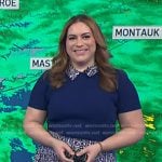 Violeta’s blue print collared dress on NBC News Daily