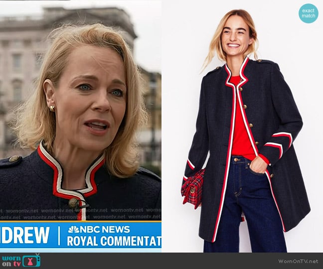 Boden Hamilton Tipped Coat worn by Daisy McAndrew on Today