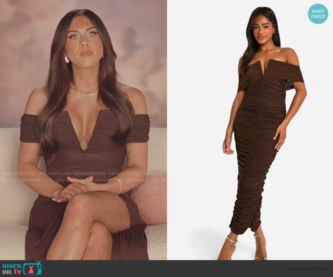 Boohoo Premium Power Mesh Structured Midaxi Dress worn by Jessi Ngatikaura on The Secret Lives of Mormon Wives