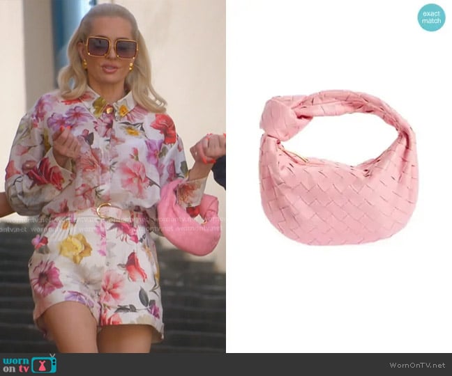 Bottega Veneta Mini Jodie Leather Hobo worn by Erika Jayne on The Real Housewives of Beverly Hills