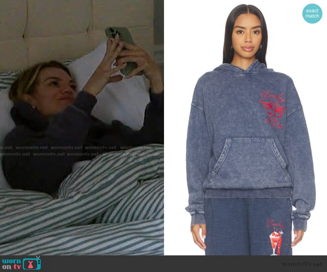 Lindsay’s navy hoodie on Summer House Lindsay’s navy hoodie on Summer House