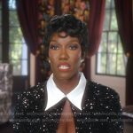 Bozoma sequin collared confessional dress on The Real Housewives of Beverly Hills