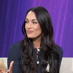 Brie Garcia’s navy knit mini dress on Access Hollywood