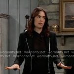 Britt's black jacket with zippers on General Hospital