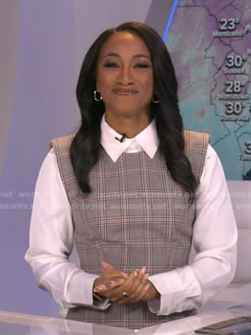 Brittany’s grey plaid dress on Good Morning America