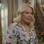Brooke’s butterfly print blouse on The Bold and the Beautiful