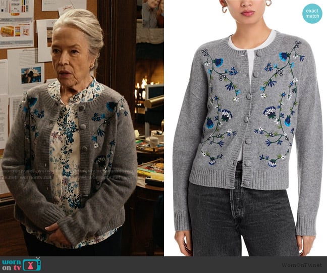 C by Bloomingdales Floral Cardigan worn by Madeline Matlock (Kathy Bates) on Matlock
