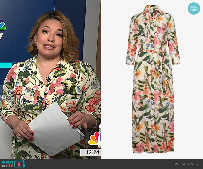 Gilma’s yellow floral print shirtdress on NBC News Daily