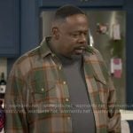 Calvin’s olive plaid shirt on The Neighborhood