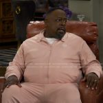 Calvin’s pink track jacket and pants set on The Neighborhood