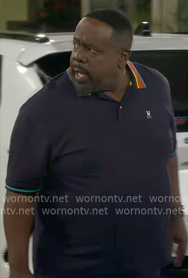 Calvin's bunny polo on The Neighborhood