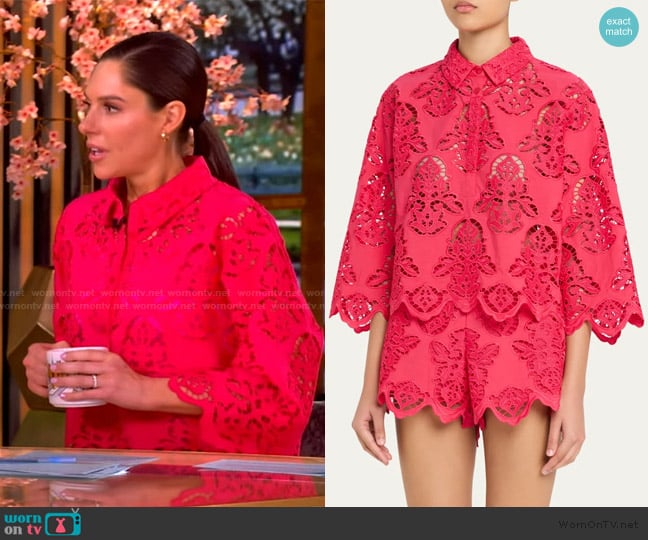 Cara Cara Erica scalloped shirt worn by Abby Huntsman on The View