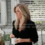 Carly’s black lace-trim blazer on General Hospital