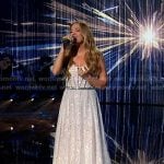 Carrie’s white embellished corset gown on American Idol