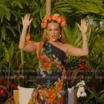 Carrie’s black floral one-shoulder dress on American Idol