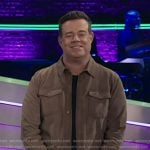 Carson Daly's brown suede shirt jacket on The Voice