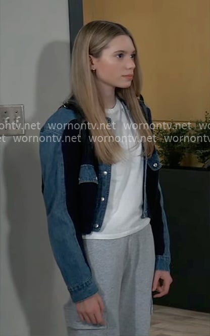Charlotte's denim and knit jacket on General Hospital