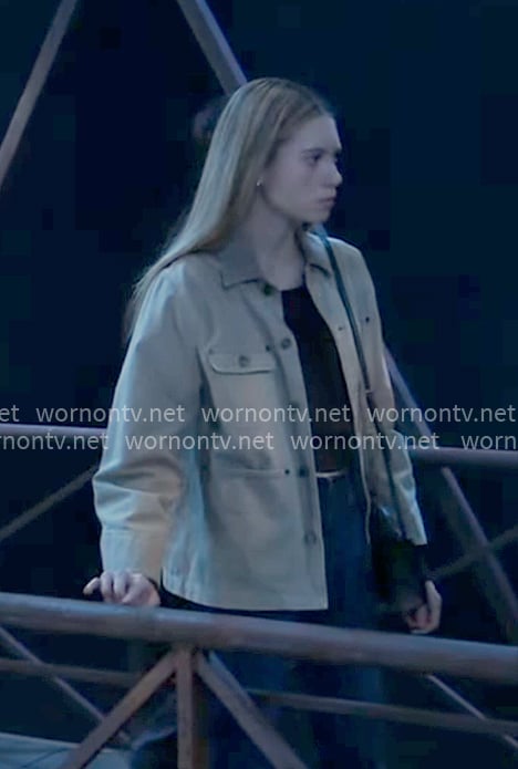 Charlotte's khaki chore jacket on General Hospital