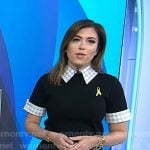 Chloe’s black check collar sweater and pants on Today