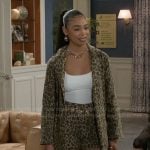 Chelsea’s leopard print coat and shorts on Beyond the Gates