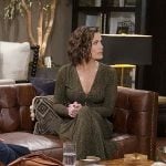 Chelsea's paisley print zip-front dress on The Young and the Restless