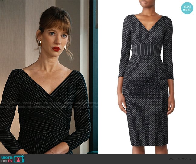 Chiara Boni La Petite Robe Pinstripe Iza Sheath worn by Shae Banfield (Yael Grobglas) on Matlock