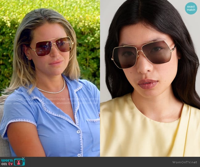 Amanda’s square sunglasses on RHOBH