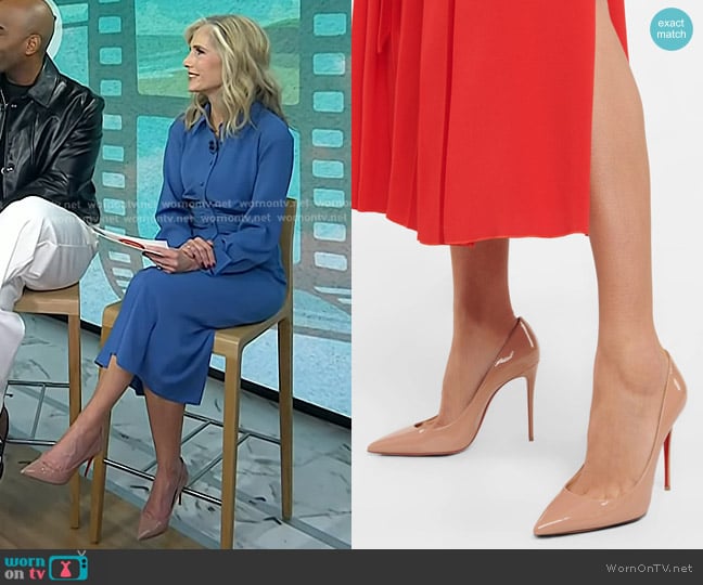 Christian Louboutin Kate 100 Patent Leather Pumps worn by Misty Belles on Today