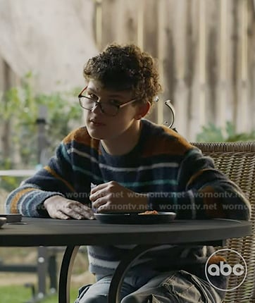 Christopher’s blue striped sweater on 9-1-1