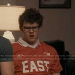 Christopher’s red EAST print tee on 9-1-1