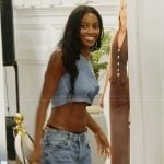 Ciara's blue crop top and shorts on Summer House