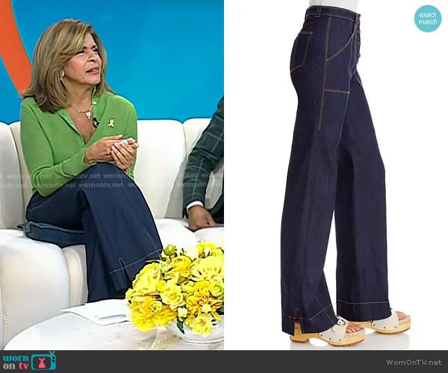 Cinq a Sept Benji Wide Leg Jeans in Indigo worn by Hoda Kotb on Today
