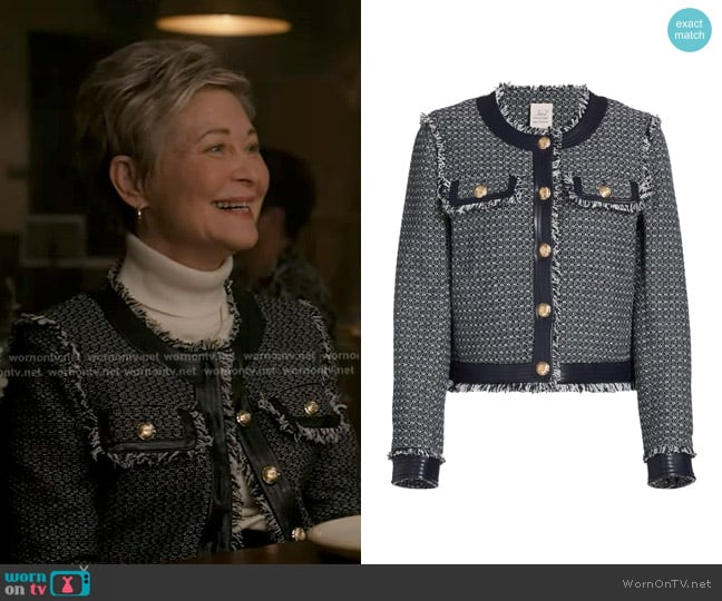 Cinq a Sept Birdseye Tweed Deva Jacket worn by Margaret Buckley (Dee Wallace) on 9-1-1