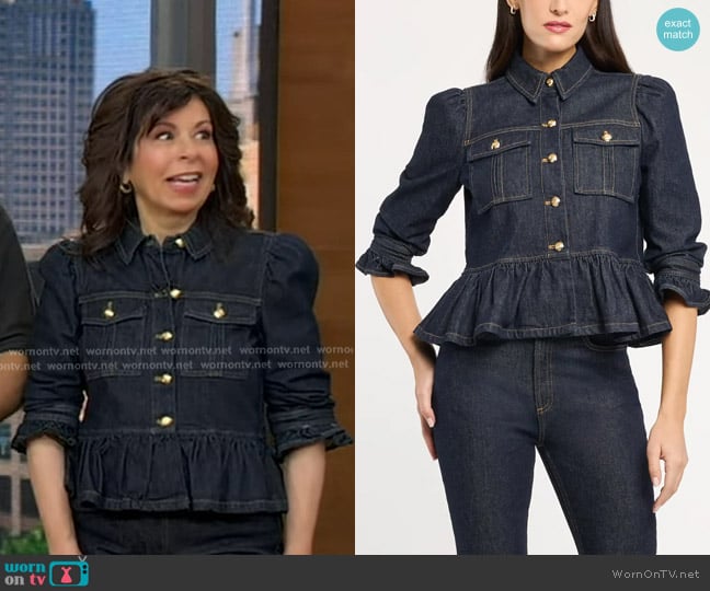 Stephanie’s peplum denim jacket on GMA